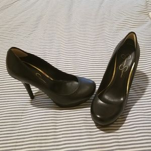 Jessica Simpson black platform heels